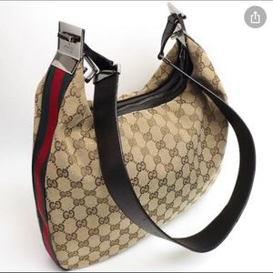 GG sherry line canvass and leather bag